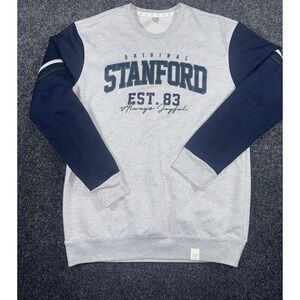 Stanford Graphic Crewneck Sweatshirt‎ Gray Blue Sleeves EST.83 BZ Size Small